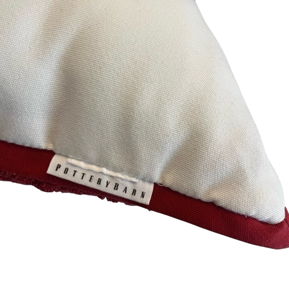 Pottery Barn 26” X 16” Coral Pattern Embroidered Pillow - Picture 4 of 10